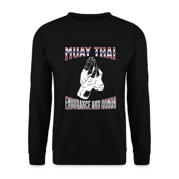 Muay Thai Boxing Muay Thai - Unisex Sweatshirt - black - Front - Alina (178cm) & Michal (187cm)