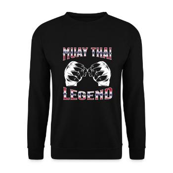 Muay Thai Boxing Muay Thai - Unisex Pullover - Schwarz - Vorne - Alina (178cm) & Michal (187cm)