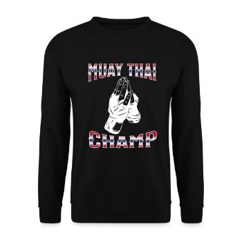 Muay Thai Boxing Muay Thai - Unisex Sweatshirt - black - Front - Alina (178cm) & Michal (187cm)