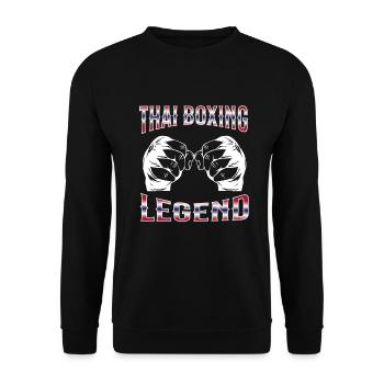 Muay Thai Boxing Muay Thai - Unisex Pullover - Schwarz - Vorne - Alina (178cm) & Michal (187cm)