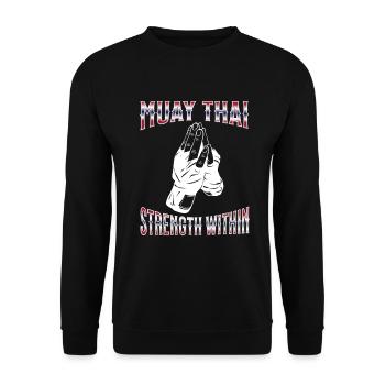 Muay Thai Boxing Muay Thai - Unisex Pullover - Schwarz - Vorne - Alina (178cm) & Michal (187cm)