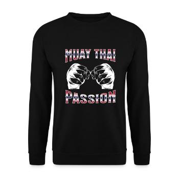 Muay Thai Boxe Muay Thai - Sweat-shirt Unisexe - noir - Devant - Alina (178cm) & Michal (187cm)
