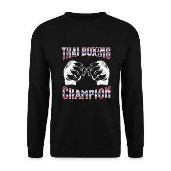 Muay Thai Boxing Muay Thai - Unisex Sweatshirt - black - Front - Alina (178cm) & Michal (187cm)