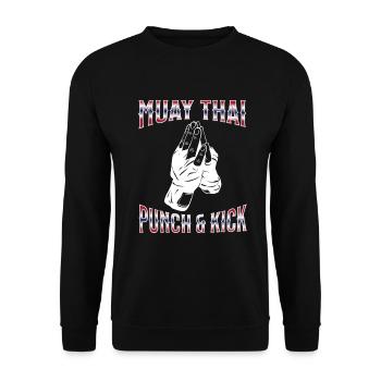Muay Thai Boxe Muay Thai - Sweat-shirt Unisexe - noir - Devant - Alina (178cm) & Michal (187cm)