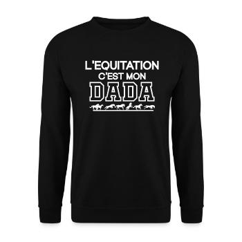 Équitation - Cheval - Centre Équestre - Sweat-shirt Unisexe - noir - Devant - Alina (178cm) & Michal (187cm)