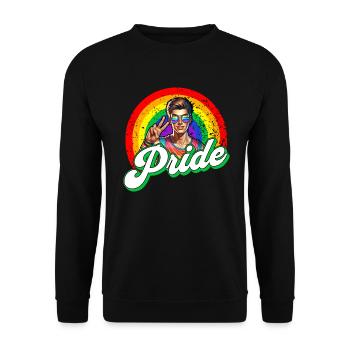 Pride Gay CSD Love LGBTQ Colors of the Rainbow - Unisex Sweatshirt - black - Front - Alina (178cm) & Michal (187cm)