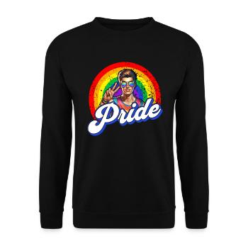 Pride Gay CSD Love LGBTQ Colors of the Rainbow - Unisex Sweatshirt - black - Front - Alina (178cm) & Michal (187cm)