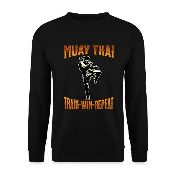 Muay Thai Boxe Muay Thai - Sweat-shirt Unisexe - noir - Devant - Alina (178cm) & Michal (187cm)