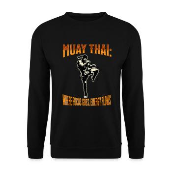 Muay Thai Boxe Muay Thai - Sweat-shirt Unisexe - noir - Devant - Alina (178cm) & Michal (187cm)