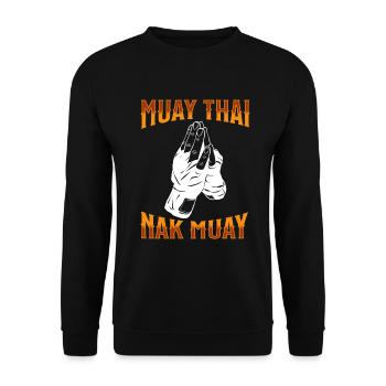 Muay Thai Boxe Muay Thai - Sweat-shirt Unisexe - noir - Devant - Alina (178cm) & Michal (187cm)