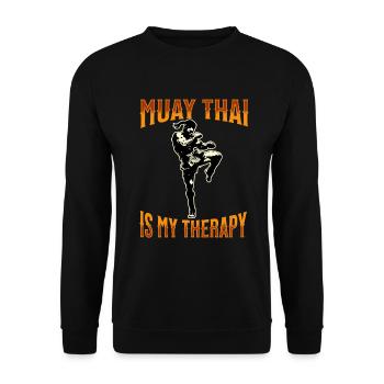 Muay Thai Boxing Muay Thai - Unisex Sweatshirt - black - Front - Alina (178cm) & Michal (187cm)