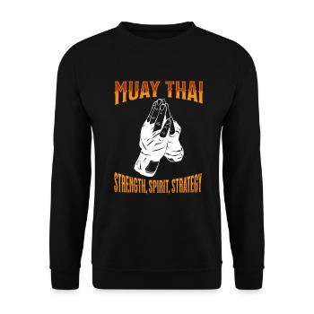 Muay Thai Boxe Muay Thai - Sweat-shirt Unisexe - noir - Devant - Alina (178cm) & Michal (187cm)
