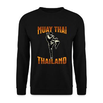 Muay Thai Boxing Muay Thai - Unisex Sweatshirt - black - Front - Alina (178cm) & Michal (187cm)