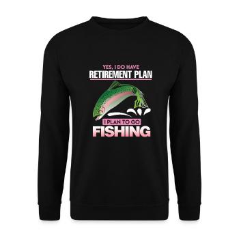 Régime de retraite pension grand-père pêche cadeau de pêche - Sweat-shirt Unisexe - noir - Devant - Alina (178cm) & Michal (187cm)