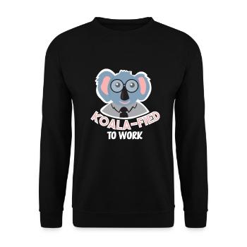 Koalafied to work Australia Koala's Marsupial Fun - Unisex Sweatshirt - black - Front - Alina (178cm) & Michal (187cm)