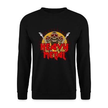 -Heavy Metal- Music T-Shirt / Geschenk / Men/Women - Unisex Pullover - Schwarz - Vorne - Alina (178cm) & Michal (187cm)