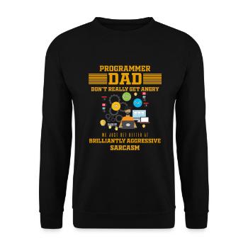 Papa - Père Tshirt - Cadeau - funny - Programmeur - Sweat-shirt Unisexe - noir - Devant - Alina (178cm) & Michal (187cm)