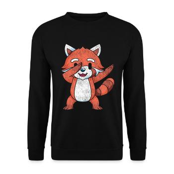 Dabbing Red Panda - Unisex Sweatshirt - black - Front - Alina (178cm) & Michal (187cm)