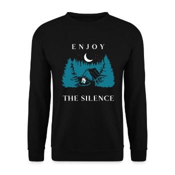 Enjoy The Silence - Unisex Sweatshirt - black - Front - Alina (178cm) & Michal (187cm)