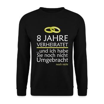 8 Jahre Verheiratet Blecherne Hochzeit Geschenk - Unisex Pullover - Schwarz - Vorne - Alina (178cm) & Michal (187cm)