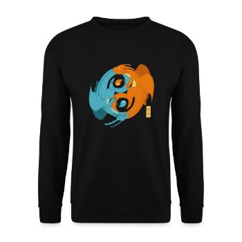 Yin und Yang Essig Symbol - Unisex Pullover - Schwarz - Vorne - Alina (178cm) & Michal (187cm)