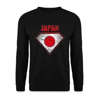 Japan Superhero Flag Vintage Japanese Symbol - Unisex Sweatshirt - black - Front - Alina (178cm) & Michal (187cm)