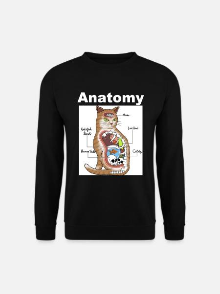Chat anatomie Humour - Sweat-shirt Unisexe - noir