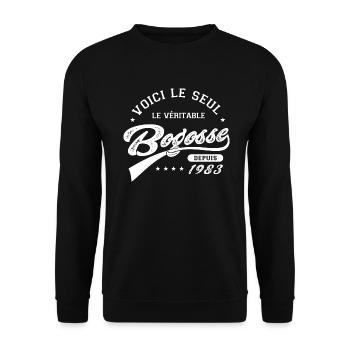 1983 anniversaire né en 1983 bogosse 40 ans - Sweat-shirt Unisexe - noir - Devant - Alina (178cm) & Michal (187cm)