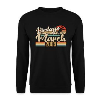 Geburtstagsgeschenk März 2009 Geschenk März 2009 - Unisex Pullover - Schwarz - Vorne - Alina (178cm) & Michal (187cm)