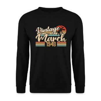 Cadeau Anniversaire Mars 1948 Cadeau Mars 1948 - Sweat-shirt Unisexe - noir - Devant - Alina (178cm) & Michal (187cm)