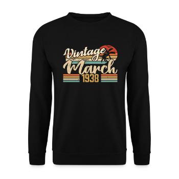 March 1938 Anniversary Gift March 1938 Gift - Unisex Sweatshirt - black - Front - Alina (178cm) & Michal (187cm)
