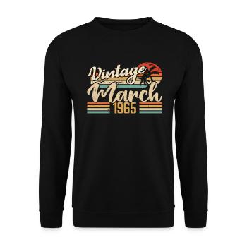 March 1965 Birthday Gift March 1965 Gift - Unisex Sweatshirt - black - Front - Alina (178cm) & Michal (187cm)