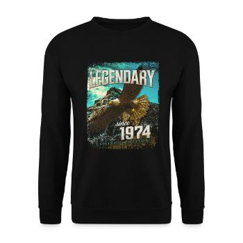 Legendary since 1974 - Unisex Sweatshirt - black - Front - Alina (178cm) & Michal (187cm)