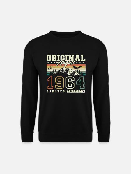 August 1964 Jahrgang Geburtstag Geschenk - Unisex Pullover - Schwarz