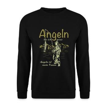 I like to go fishing - Unisex Sweatshirt - black - Front - Alina (178cm) & Michal (187cm)