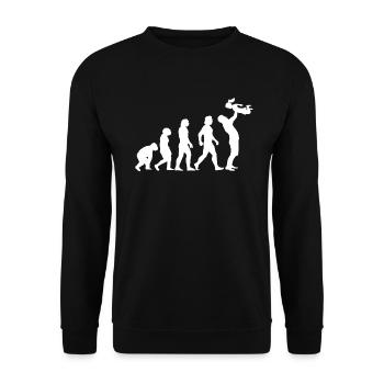Évolution Du Singe Au Papa - Sweat-shirt Unisexe - noir - Devant - Alina (178cm) & Michal (187cm)