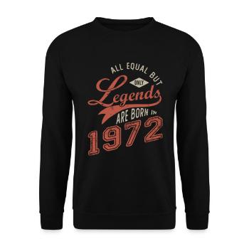 LEGEND ARE BORN IN 1972 birthday gift 51 years - Unisex Sweatshirt - black - Front - Alina (178cm) & Michal (187cm)