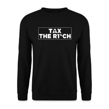 Taxez les riches / Tax the rich - Sweat-shirt Unisexe - noir - Devant - Alina (178cm) & Michal (187cm)