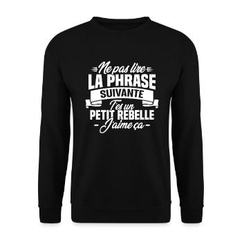Ne pas lire la phrase suivante - Sweat-shirt Unisexe - noir - Devant - Alina (178cm) & Michal (187cm)