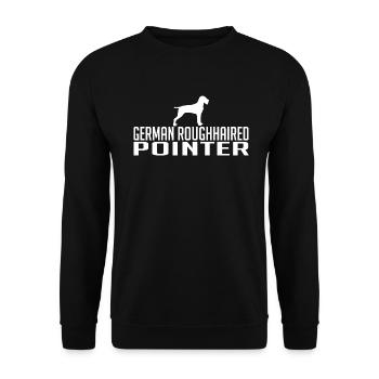 GERMAN ROUGHHAIRED POINTER Hunderasse Wilsigns - Unisex Pullover - Schwarz - Vorne - Alina (178cm) & Michal (187cm)
