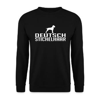 ALLEMAND STICHELHAAR Race de chien Chiens de chasse Wilsigns - Sweat-shirt Unisexe - noir - Devant - Alina (178cm) & Michal (187cm)