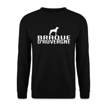 BRAQUE D AUVERGNE Hunderasse Jagdhunde Wilsigns - Unisex Pullover - Schwarz - Vorne - Alina (178cm) & Michal (187cm)