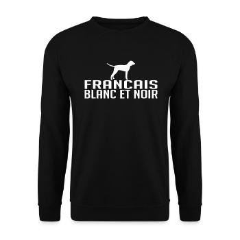 FRANCAIS BLANC ET NOIR Chien de race Wilsigns - Sweat-shirt Unisexe - noir - Devant - Alina (178cm) & Michal (187cm)