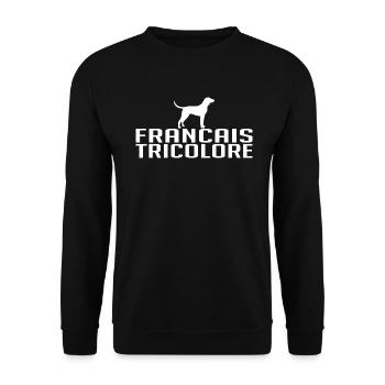 FRANCAIS TRICOLORE Hunderasse Hund Wilsigns - Unisex Pullover - Schwarz - Vorne - Alina (178cm) & Michal (187cm)