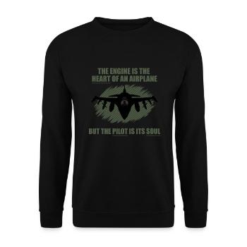 Avion pilote text cadeau job sort jet vert - Sweat-shirt Unisexe - noir - Devant - Alina (178cm) & Michal (187cm)