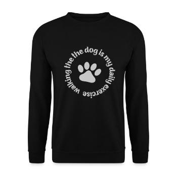 Promener le chien est mon exercice quotidien - Sweat-shirt Unisexe - noir - Devant - Alina (178cm) & Michal (187cm)
