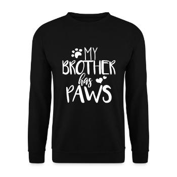 My Brother Has Paws (Hunde) - weiß - Unisex Pullover - Schwarz - Vorne - Alina (178cm) & Michal (187cm)