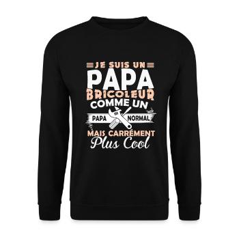 Papa bricoleur - Sweat-shirt Unisexe - noir - Devant - Alina (178cm) & Michal (187cm)