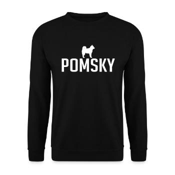 Pomsky Race de chien Chiens Wilsigns - Sweat-shirt Unisexe - noir - Devant - Alina (178cm) & Michal (187cm)