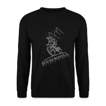 Downhill Mountain Bike Berge - Unisex Pullover - Schwarz - Vorne - Alina (178cm) & Michal (187cm)